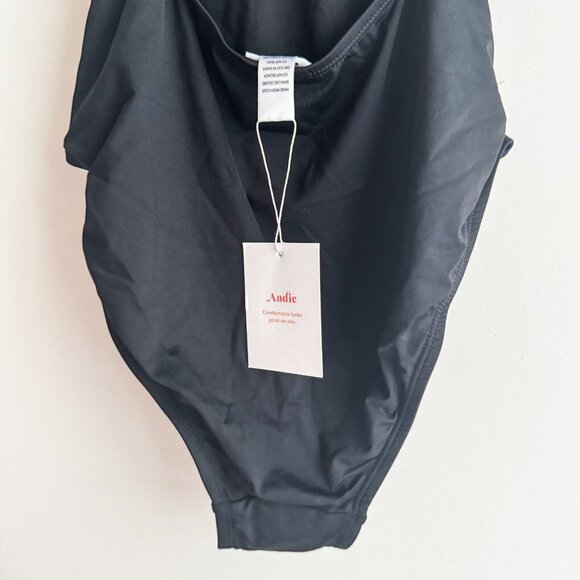 Andie Swim Black Low Back Classic Swimsuit LT - Picture 2 of 6